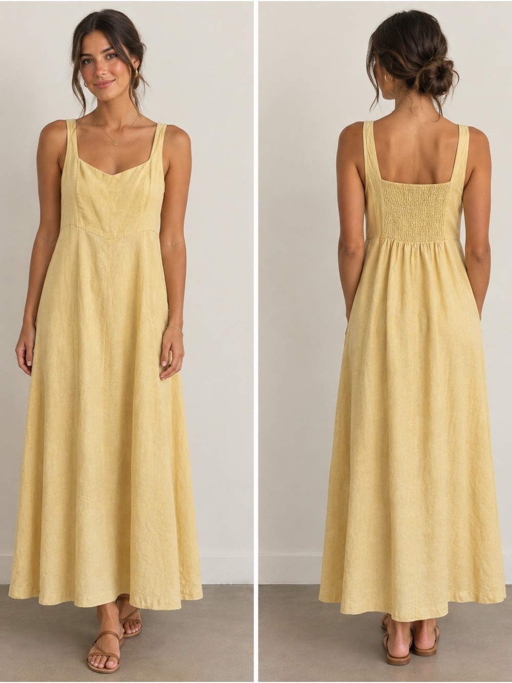 Old Navy Light Yellow Maxi Sundress NWOT